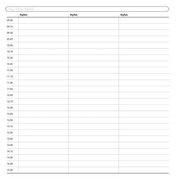 salon appointment book