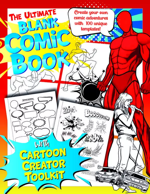 The Ultimate Blank Comic Book With Cartoon Creator Toolkit