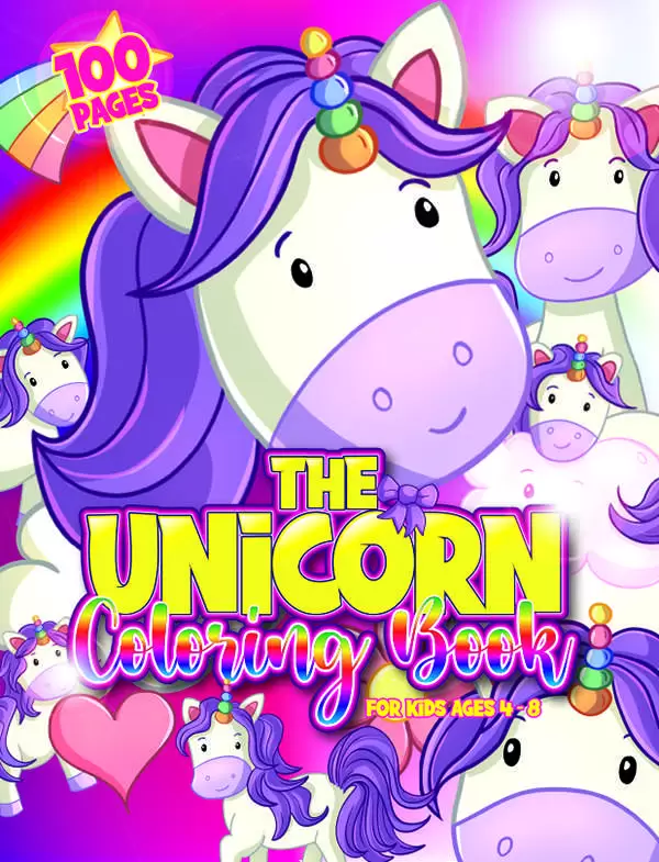 Unicorn Coloring Book For Kids Ages 4 – 8