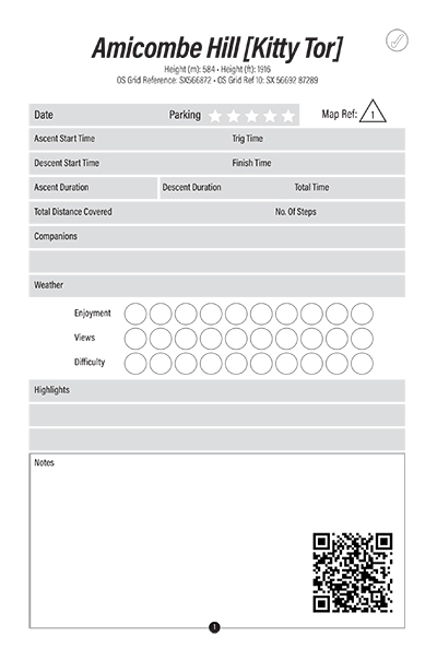 Dartmoor Peak Bagger Logbook